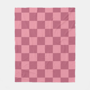 Minimalistisch roze schaakbordpatroon fleece deken