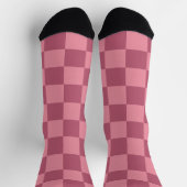 Minimalistisch roze schaakbordpatroon sokken (Top)