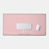 Minimalistisch Roze Script Calligrafie Monogram Bureaumat (Keyboard & Muis)