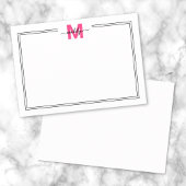 Minimalistisch roze scriptnaam Monogram Notitiekaartje