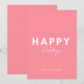 Minimalistisch roze Snoep Prettige feestdagen Feestdagenkaart (Voorkant / Achterkant)