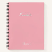 Minimalistisch Roze Spiraal Notebook – “Essentials Notitieboek (Voorkant)