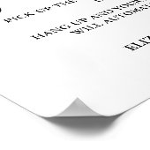 Minimalistisch roze strik bruiloft audio gastenboe poster (Hoek)