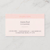 Minimalistisch roze tweekleurig Visitekaartje (Achterkant)