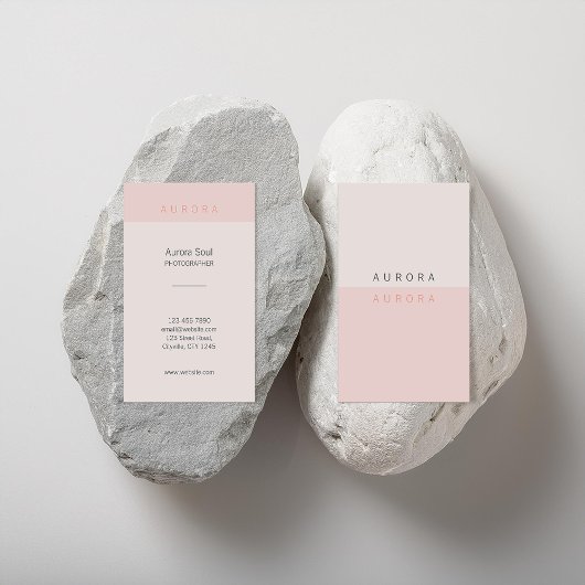Minimalistisch roze tweekleurig Visitekaartje