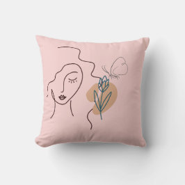 Minimalistisch roze vierkant Sierkussen | Zacht en