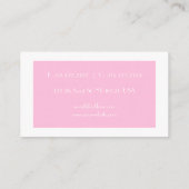 Minimalistisch roze visitekaartje (Achterkant)