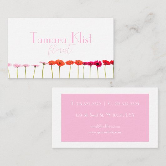 Minimalistisch roze visitekaartje (Voorkant / Achterkant)