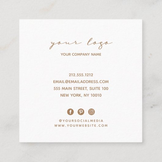 Minimalistisch roze Visitekaartje (Achterkant)