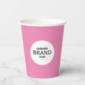 Minimalistisch roze voor zakelijke Logo Papieren Bekers (Achterkant)