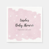 Minimalistisch roze Waterverf Baby shower Servet (Voorkant)