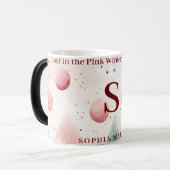 Minimalistisch Roze Winterbos Wonderland Monogram Magische Mok (Voorkant links)