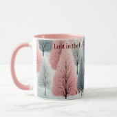 Minimalistisch Roze Winterbos Wonderland Monogram Mok (Links)