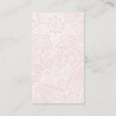 Minimalistisch roze wit kleurenblok bloemenpatroon visitekaartje (Achterkant)