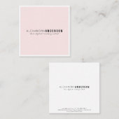 Minimalistisch Roze Witte Grens Vierkant Visitekaa Vierkante Visitekaartje (Voorkant / Achterkant)