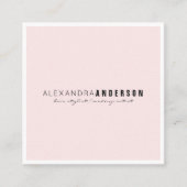 Minimalistisch Roze Witte Grens Vierkant Visitekaa Vierkante Visitekaartje (Voorkant)