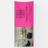 Minimalistisch Roze Zakelijk Logo Professionele Vi Spandoek (Verticaal)