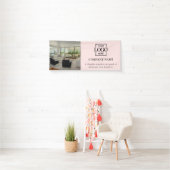 Minimalistisch Roze Zakelijk Logo Professionele Vi Spandoek (Insitu)