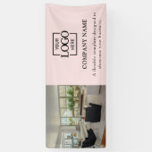 Minimalistisch Roze Zakelijk Logo Professionele Vi Spandoek (Verticaal)