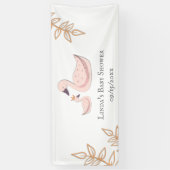 Minimalistisch roze zwaaien Baby shower en mam Spandoek (Verticaal)