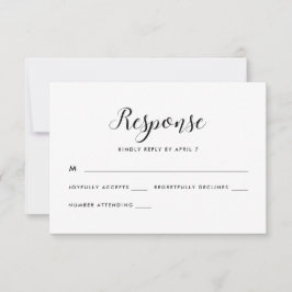 Minimalistisch Rsvp-antwoord voor zwart en wit huw RSVP Kaartje