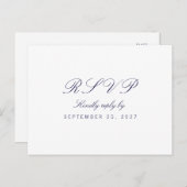 Minimalistisch RSVP-Briefkaart met Clean White Res Uitnodiging Briefkaart (Voorkant / Achterkant)