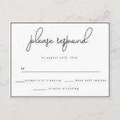 Minimalistisch RSVP-Briefkaart voor weduwschap met Briefkaart (Voorkant)