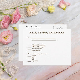 Minimalistisch RSVP Menu Custom Bride Groom Briefk