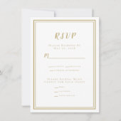 Minimalistisch RSVP-menu Gold en wit (Voorkant)
