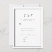 Minimalistisch RSVP-menu Grijs en Wit (Voorkant)