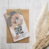 minimalistisch rsvp qr code bruiloft fotokoppel notitiekaartje