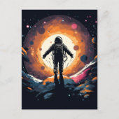  minimalistisch ruimteavontuur aankondigingskaart (Voorkant)