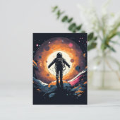  minimalistisch ruimteavontuur aankondigingskaart (Staand voorkant)