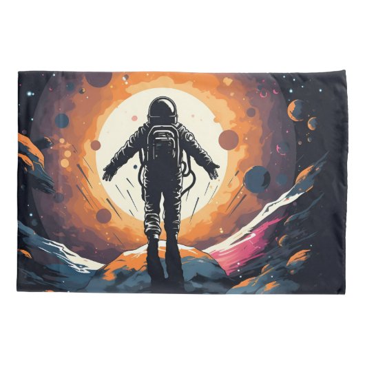 minimalistisch ruimteavontuur kussensloop (Achterkant)