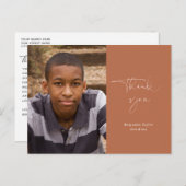 Minimalistisch Rust Afstuderen Dank u wel met foto Briefkaart (Voorkant / Achterkant)