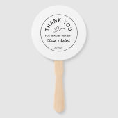 Minimalistisch Rustic Floral Wedding Hand Fan Handwaaier (Achterkant)
