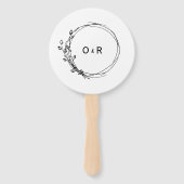 Minimalistisch Rustic Floral Wedding Hand Fan Handwaaier (Voorkant)