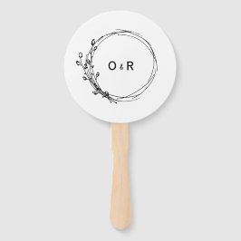 Minimalistisch Rustic Floral Wedding Hand Fan Handwaaier