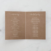 Minimalistisch Rustic Folded Ceremony-programma Bedankkaart (Binnen)