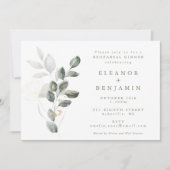 Minimalistisch Rustic Gold Greenery Rehearsal Dinn Kaart (Voorkant)