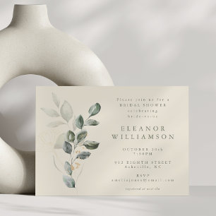 Minimalistisch Rustic Gold Greenery-Vrijgezellenfe Kaart