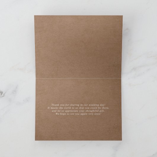 Minimalistisch Rustic - Hartelijk dank - Kaart (Binnen)