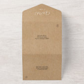Minimalistisch Rustic Kraft Monogram Weddenschap All In One Uitnodiging (Buitenkant)