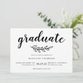 Minimalistisch Rustic Leaf Afstuderen het Afstuder Kaart (Staand voorkant)