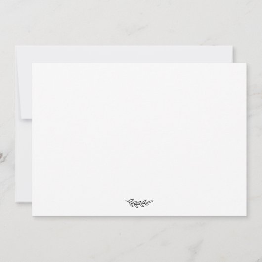 Minimalistisch Rustic Leaf Afstuderen het Afstuder Kaart (Achterkant)