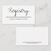 Minimalistisch Rustic Script Wedding Registry Informatiekaartje (Voorkant / Achterkant)