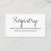 Minimalistisch Rustic Script Wedding Registry Informatiekaartje (Voorkant)