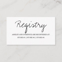 Minimalistisch Rustic Script Wedding Registry