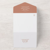Minimalistisch Rustic Terracotta Wedding All In One Uitnodiging (Buitenkant)