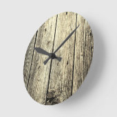 Minimalistisch Rustic Weathered Barn Wood Kijk uit Ronde Klok (Hoek)